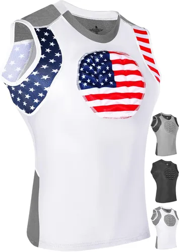Miniatura 9 de Exxact Sports Protector de pecho de béisbol juvenil, camisa acolchada para el esternón y corazón, protector de pecho de sóftbol para niñas y jóvenes
