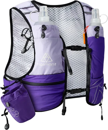 Miniatura 15 de Haimont 8L Trail Running Hydration Vest with Soft Flasks 2L Bladder Compatible, Bounce-Free Fit, Front Storage, Pole Loops, Whistle