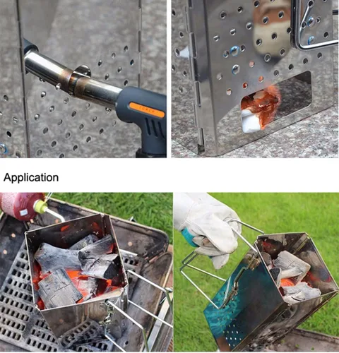 Miniatura 3 de Lata de arranque de chimenea de carbón de acero inoxidable para barbacoa, barbacoa al aire libre, parrilla de cocina para briquetas