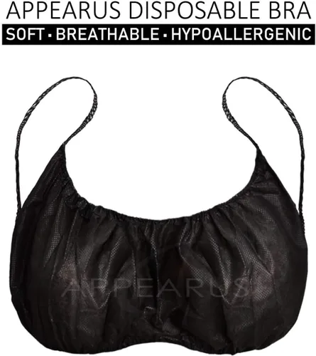 Miniatura 5 de APPEARUS Sujetadores desechables Spa Bra Top Brassieres Ropa interior para bronceado en aerosol y tratamientos corporales, negro, Negro
