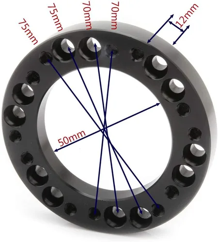 Miniatura 6 de Adaptador Espaciador de Volante 12mm 1/2'' para Buje de OMP a NARDI, Negro