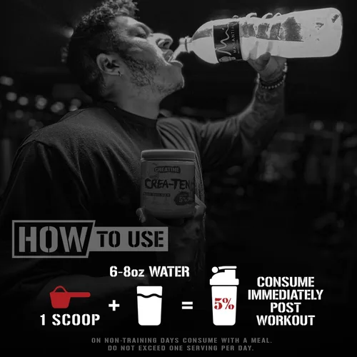 Miniatura 4 de 5% Nutrition CreaTEN Creatine Complex + Accelerators Creatina en polvo saborizada para ganancia muscular Máxima potencia, fuerza, resistencia