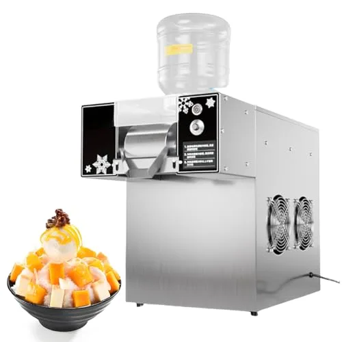 Miniatura 8 de Máquina comercial de helado de copo de nieve - Afeitadora de 264.6 lbs para hielo afeitado coreano, camiones de comida, restaurantes, tiendas de té