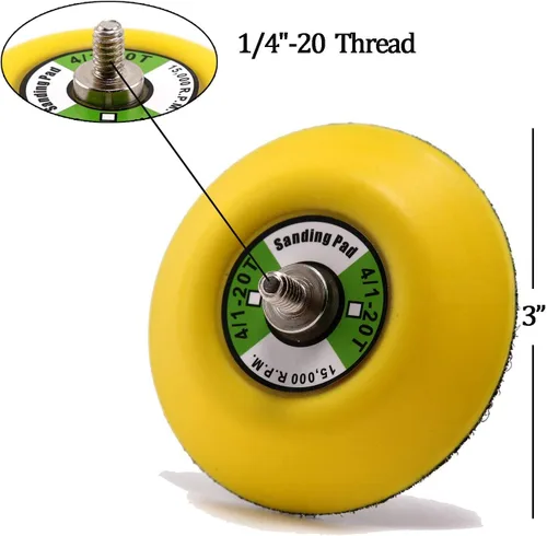 Miniatura 2 de Ouya 3 almohadillas de respaldo de gancho y bucle de 3 pulgadas, placa de pulido de 20 hilos para pulidor de coche de doble acción