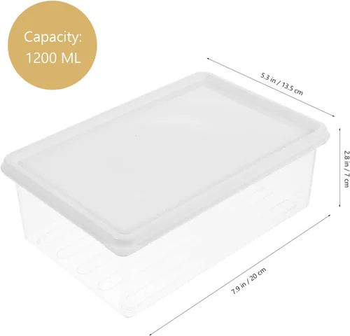 Miniatura 3 de Kichvoe Tocino de plástico con tapas 7.9 * 5.3 pulgadas herméticos embutidos de almacenamiento de queso para refrigeradores congelador