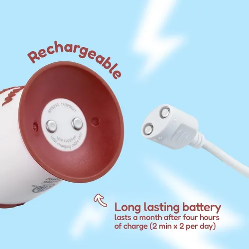 Miniatura 7 de BrushBaby WildOnes - Cepillo de dientes eléctrico recargable para niños, de 0 a 10 años - Diseño de mono con luces intermitentes - Cerdas DeepClean