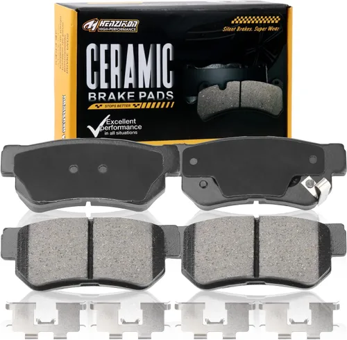 Juego de pastillas de freno traseras cerámicas compatibles con Kia Amanti, Magentis, Optima, Sportage; Compatible con selectos Hyundai Azera,