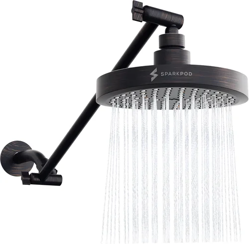 Miniatura 24 de SparkPod Cabezal de Ducha de Lluvia Redondo con Brazo de Extensión - Cabezal de Ducha de Altura Ajustable con Rendimiento de Alta Presión