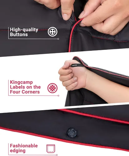 Miniatura 5 de KingCamp Manta Ultraligera para Campamento, Alternativa de Plumón Empacable, Mantas Vestibles Acolchadas Resistentes a la Intemperie, Edredón Cálido
