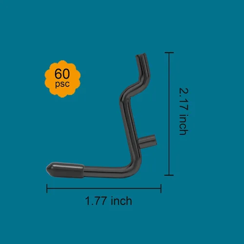 Miniatura 2 de Ganchos extra gruesos de 1/4 de pulgada, solo adecuados para tablero de clavijas de 1/4 de pulgada, ganchos de metal para colgar almacenamiento