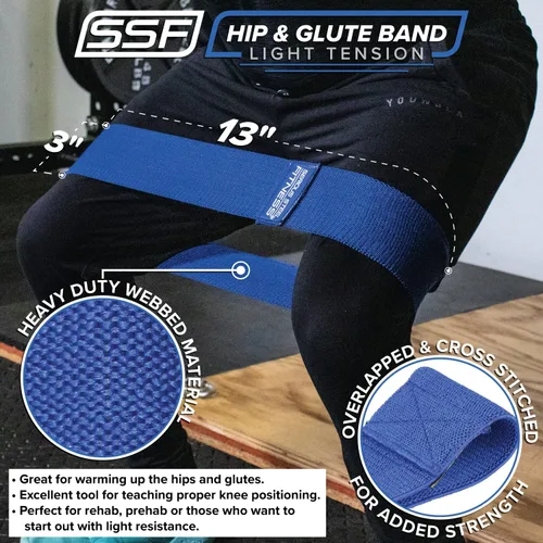 Miniatura 2 de Serious Steel Fitness - Squat & Deadlift - Banda para calentamiento de cadera y glúteos Azul (Regular - 13" Light)