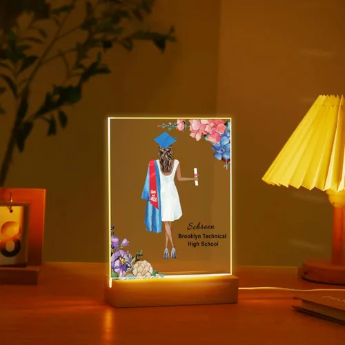 Miniatura 6 de Regalos de graduación para ella 2023, luz nocturna personalizada, lámpara LED de impresión de recuerdo de graduación, placa de graduación