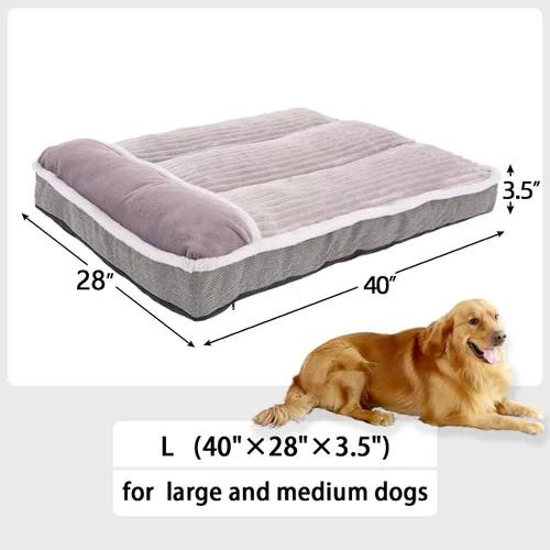 Miniatura 3 de WINDRACING Cama grande para perros con almohada para jaula de perrera, sofá cama para perro, cama súper suave para mascotas, tamaño mediano, Jumbo