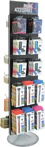 Miniatura 17 de Azar Displays 700440-WHT, EXPOSITOR DE PISO DE PEGBOARD DE DOS CARAS BASE DE ESTUDIO REVOLVANTE REDONDO TAMAÑO DEL PANEL: 16" W X 60" H, Blanco