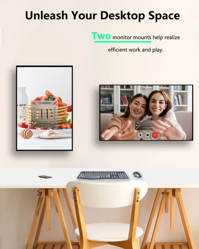Miniatura 2 de Paquete de 2 soportes de pared para monitor de TV RV para pantallas planas LED LCD de 14 a 27 pulgadas, montaje VESA pequeño para computadora