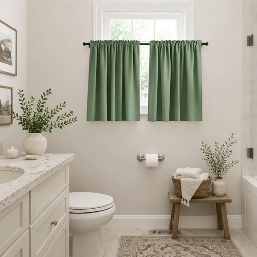 Miniatura 35 de Mrs.Naturall - Cortinas opacas cortas beige para ventanas pequeñas de 18x24 pulgadas de largo