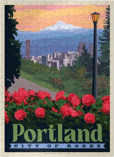 Miniatura 7 de MyPuzzle Portland, Oregon: City of Roses, póster vintage, rompecabezas prémium de 500 piezas para adultos