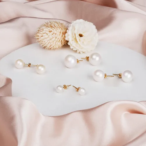 Miniatura 4 de Pendientes de perlas reales de agua dulce pendientes de perlas de calidad para mujer