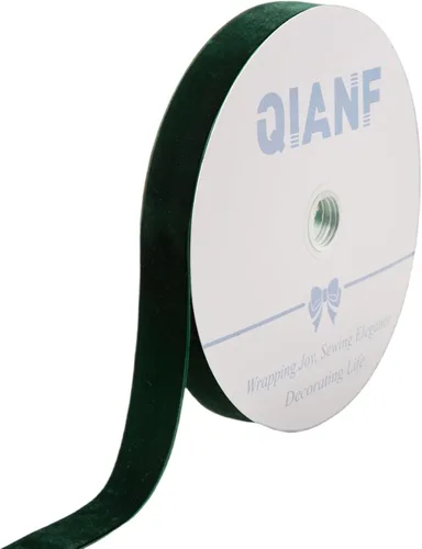 Miniatura 53 de QIANF Cinta de terciopelo, carrete de 1 1/2 pulgadas por 25 yardas (rojo)