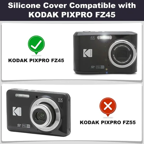 Miniatura 4 de Funda de silicona para cámara digital Kodak PIXPRO Friendly Zoom FZ45 16MP (funda negra)