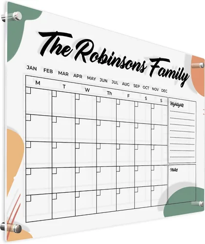 Miniatura 11 de Calendario de pared acrílico personalizado de 16 x 12 pulgadas, calendario acrílico personalizado para pared, calendario mensual personalizado