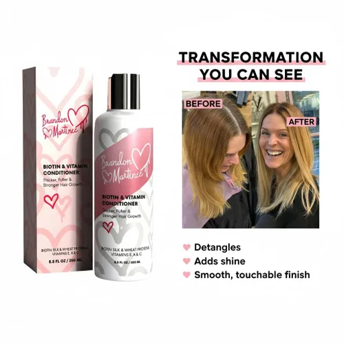Miniatura 7 de Acondicionador capilar con vitamina biotina para adelgazar el cabello, acondicionador hidratante con aloe vera y pepino, tratamiento acondicionador