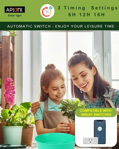 Miniatura 5 de Luz de cultivo para plantas de interior, luz regulable para plantas, 6/12/16H, tira de luces LED de crecimiento de espectro completo, paneles de luz