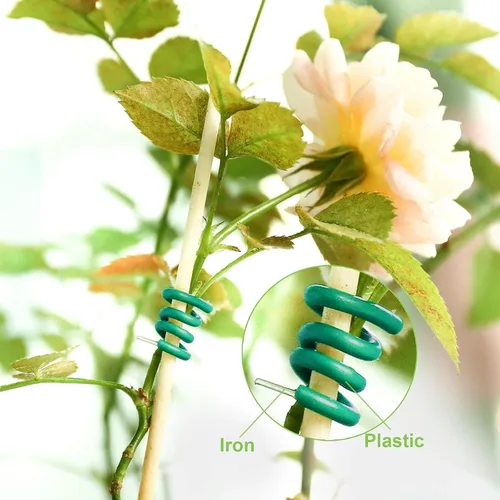 Miniatura 4 de Alambre suave para plantas, lazos de goma reutilizables de 49.2 pies, alambre de jardín resistente para plantas, amarre de plantas de giro suave