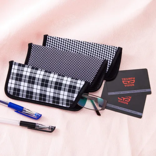 Miniatura 7 de TRIUMPH VISION Paquete de 3 Fundas Delgadas para Gafas - Bolsa Suave para Anteojos Funda para Lentes Portátil de Tela Estuche para Gafas Estuche