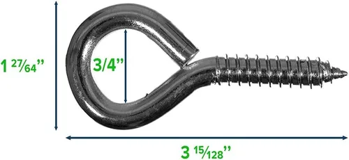 Miniatura 2 de Ojos de tornillo de acero - Anillos de gancho de tornillo chapados en zinc (1 pulgada)