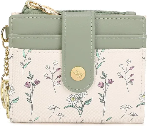 Miniatura 26 de Farcauo Cartera para Mujer delgada con Flores Kawaii, Carteras para Mujeres, Cartera Linda y delgada para Mujeres, Contemporáneo