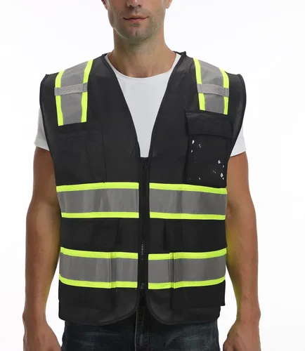 Miniatura 6 de Chaleco de seguridad clase 2 de alta visibilidad, chaleco de alta visibilidad con tiras reflectantes de 2 pulgadas de ancho, chaleco de construcción
