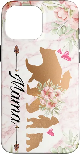 Miniatura 18 de iPhone 15 Plus Mama Bear & Cubs Design Phone Grip para mamá - Funda para 3 niños
