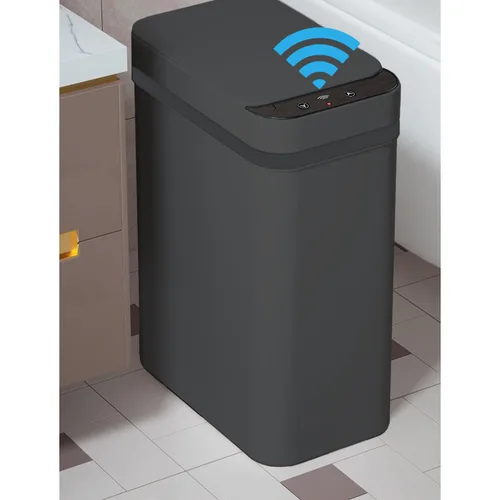 Yatmung - Cubo de basura automático sin contacto para baño de 4 galones - 15.5 litros, cubo de basura inteligente con sensor de movimiento - Negro