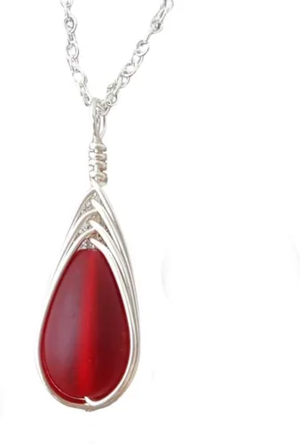 Miniatura 64 de Yinahawaii Collar de cristal de mar hecho a mano, joyería hawaiana para mujer, collar de lágrima trenzada, joyería única de cristal de mar