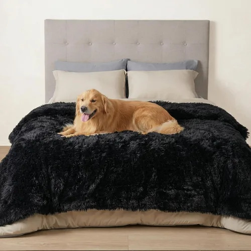 Miniatura 21 de Bedsure Mantas para perros grandes, manta impermeable mullida para perro para protector de sofá y cama, lavable, manta mullida de piel sintética Gris