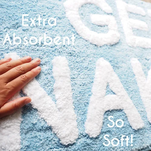 Miniatura 3 de Evovee Alfombra de baño con texto en inglés «Get Nake», de 31.5 x 20 pulgadas, divertida y bonita, alfombra de baño con texto en inglés «Get Nake»