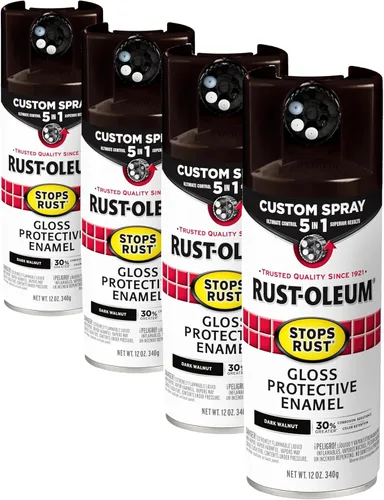 Miniatura 103 de Rust-Oleum 376855 - Pintura en aerosol antióxido personalizada 5 en 1, 12 onzas, color negro mate, (paquete de 1)