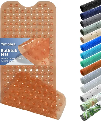 Miniatura 16 de Yimobra - Tapete original para bañera antideslizante extralargo con ventosas grandes y agujeros de drenaje, lavable a máquina