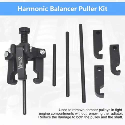 Miniatura 2 de Extractor de equilibrador armónico, kit de extractor de polea de amortiguador de equilibrador armónico, compatible con Ford GM Chrysler Cadillac
