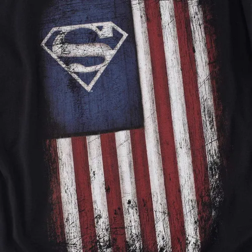 Miniatura 3 de Popfunk Superman Vintage Patriotic American Flag S Shield T-Shirt & Stickers