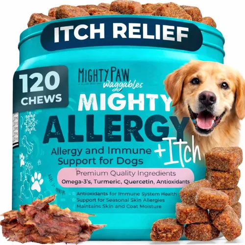 Miniatura 9 de Mighty Paw Waggables Mighty Omega (fabricado en los Estados Unidos, 120 unidades) Aceite de pescado omega 3 masticable para perros. Suplemento