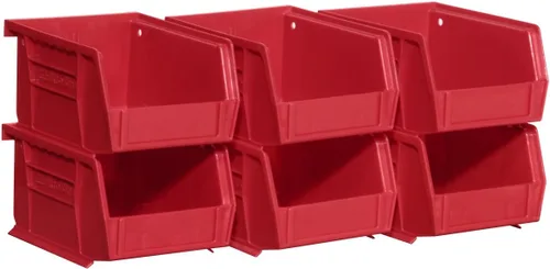 Miniatura 68 de Akro-Mils 30210 AkroBins contenedores de plástico para almacenamiento, se pueden colgar y son apilables, (5 x 4 x 3 pulgadas), color rojo, 6