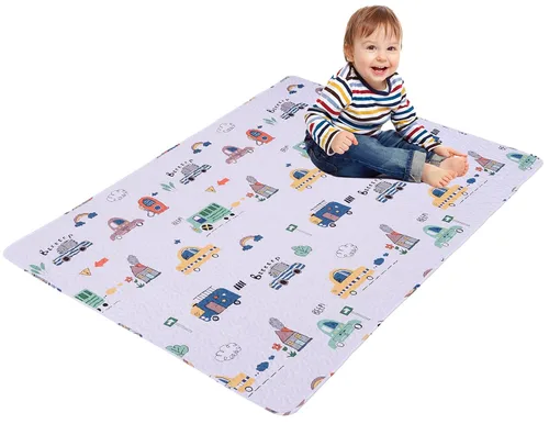 Miniatura 8 de Alfombra de juego Boho Rainbow 50x50 para parque infantil Lavable, portátil, antideslizante, plegable, para gatear al bebé y estar boca abajo