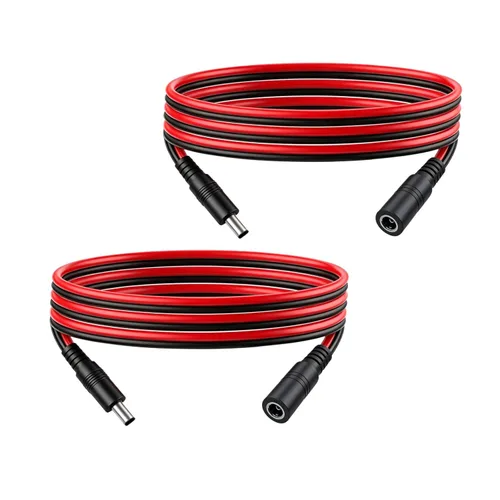 Miniatura 8 de Cable de extensión de alimentación CC de 1.6 pies 0.217 in × 0.083 in, conector macho a hembra, conector 5521 para tira de LED, fuente