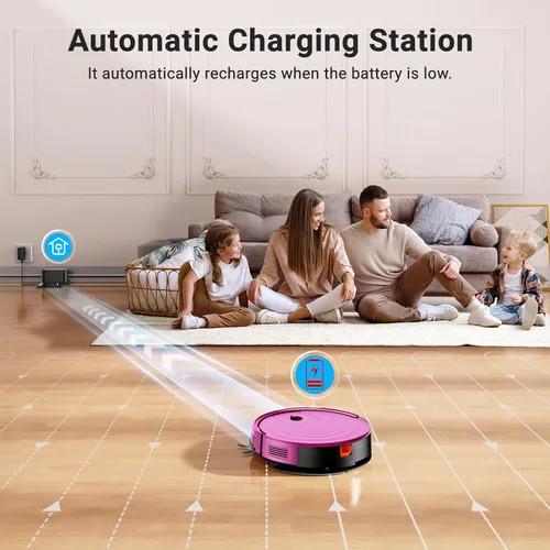Miniatura 7 de MBYULO Robot que aspira y trapea, 5000 Pa de succión, 650 mL, robot 2 en 1 que aspira y trapea, con programador, WiFi/Alexa/App, robot aspirador