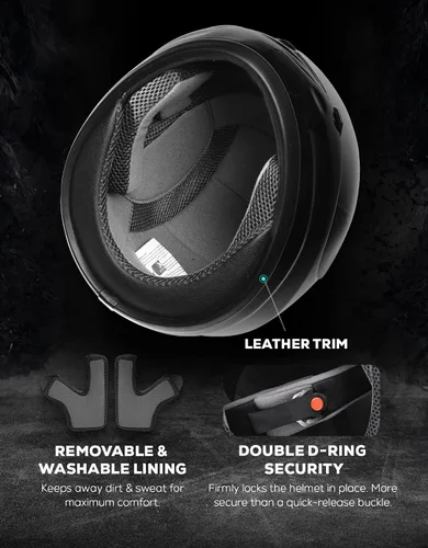 Miniatura 6 de XFMT DOT Casco de Motocicleta de Cara Completa Abatible para Calle Dirt Bike ATV Todoterreno con Visera Transparente para Hombres y Mujeres Adultos