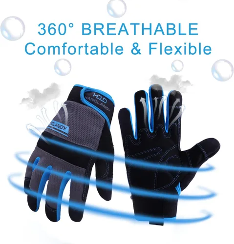 Miniatura 5 de AIGEVTURE Guantes de trabajo de seguridad para hombres y mujeres, guantes de mecánico ligeros para pantalla táctil, guantes de trabajo de jardinería