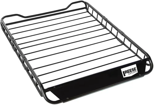Reese Explore 1391300 Cesta de carga para techo, 44 x 35 pulgadas, capacidad de 125 libras, se adapta a la mayoría de vehículos con barras