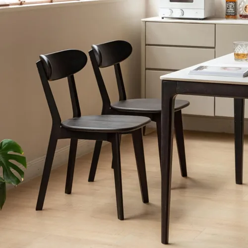 Miniatura 23 de Sillas de Comedor de Roble, Sillas de Cocina, Silla de Comedor Moderna de Madera Maciza 100% con Respaldo Curvo, Silla de Comedor para Cocina, Sala